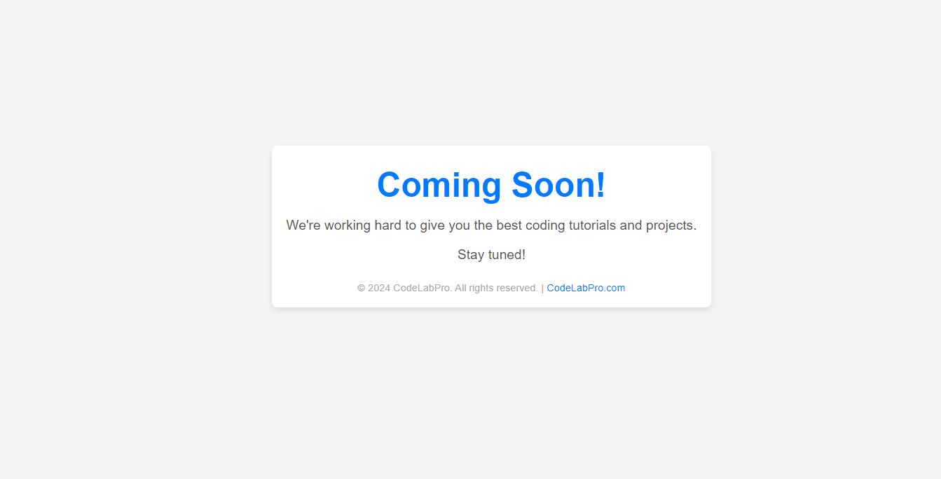 Coming Soon HTML CSS Page Source COde