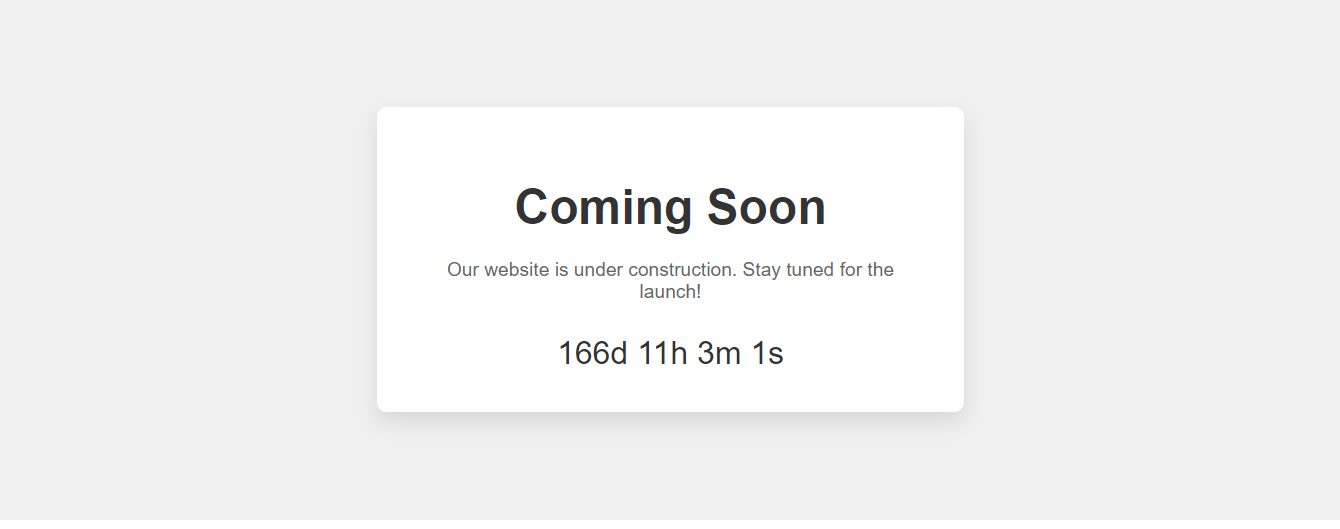 Coming Soon html