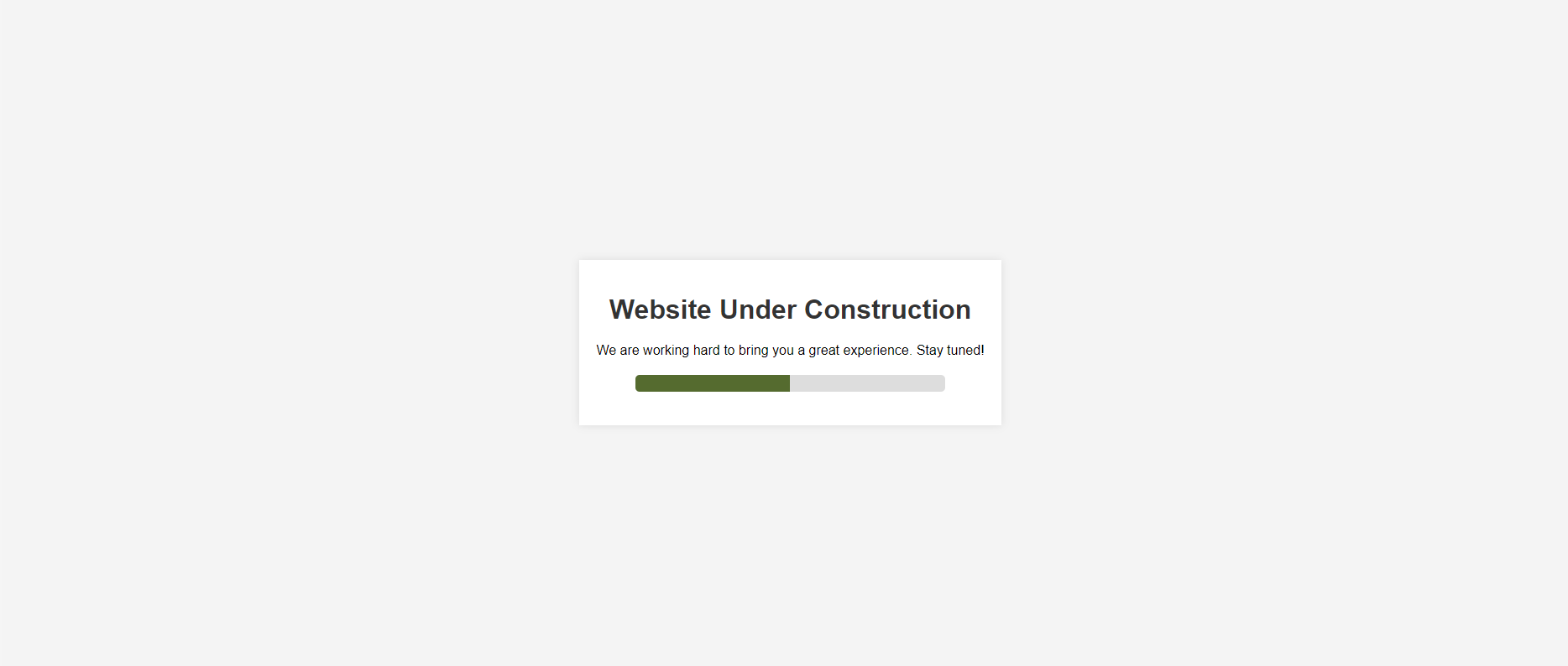 Under Construction Page Template