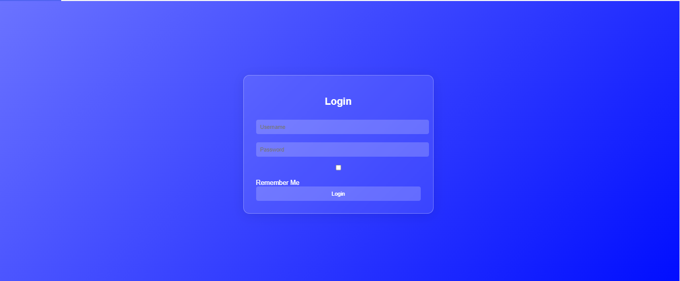 Glass UI login form html css source code