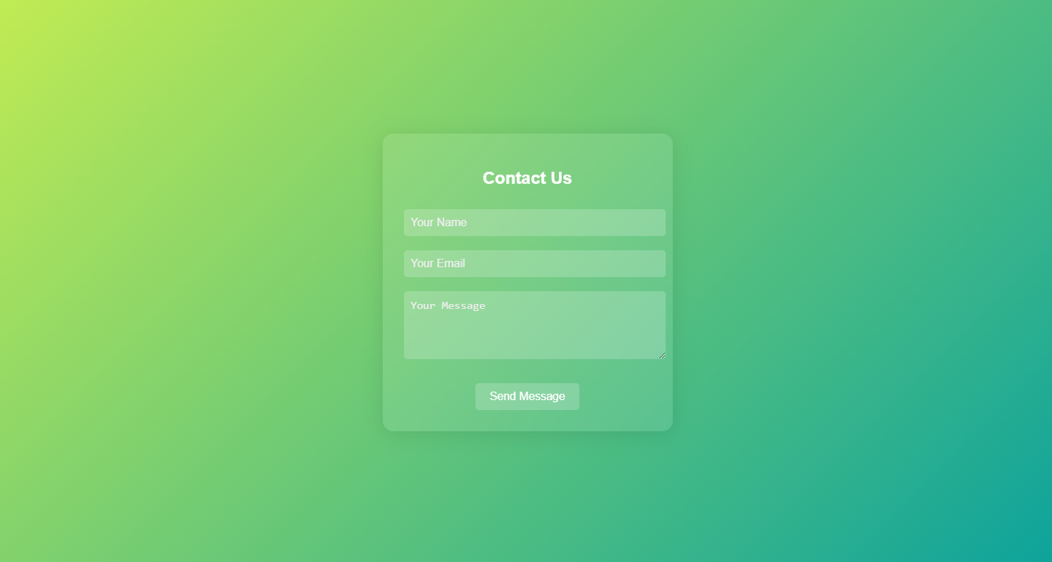 Glass UI Contact Us HTML CSS Source Code