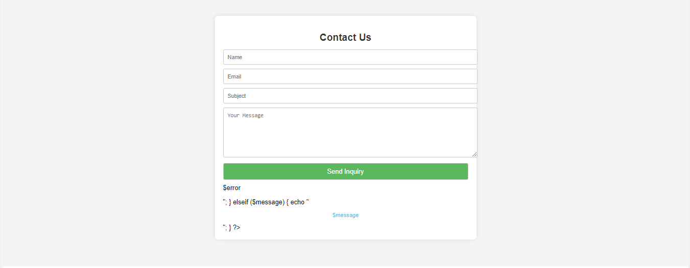 php inquiry form source code